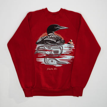 Vintage Red Sooke BC Duck Crewneck (M) | Rebalance Vintage.