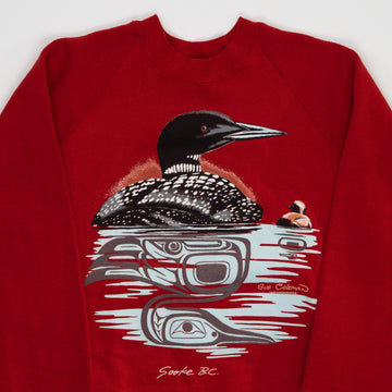 Vintage Red Sooke BC Duck Crewneck (M) | Rebalance Vintage.