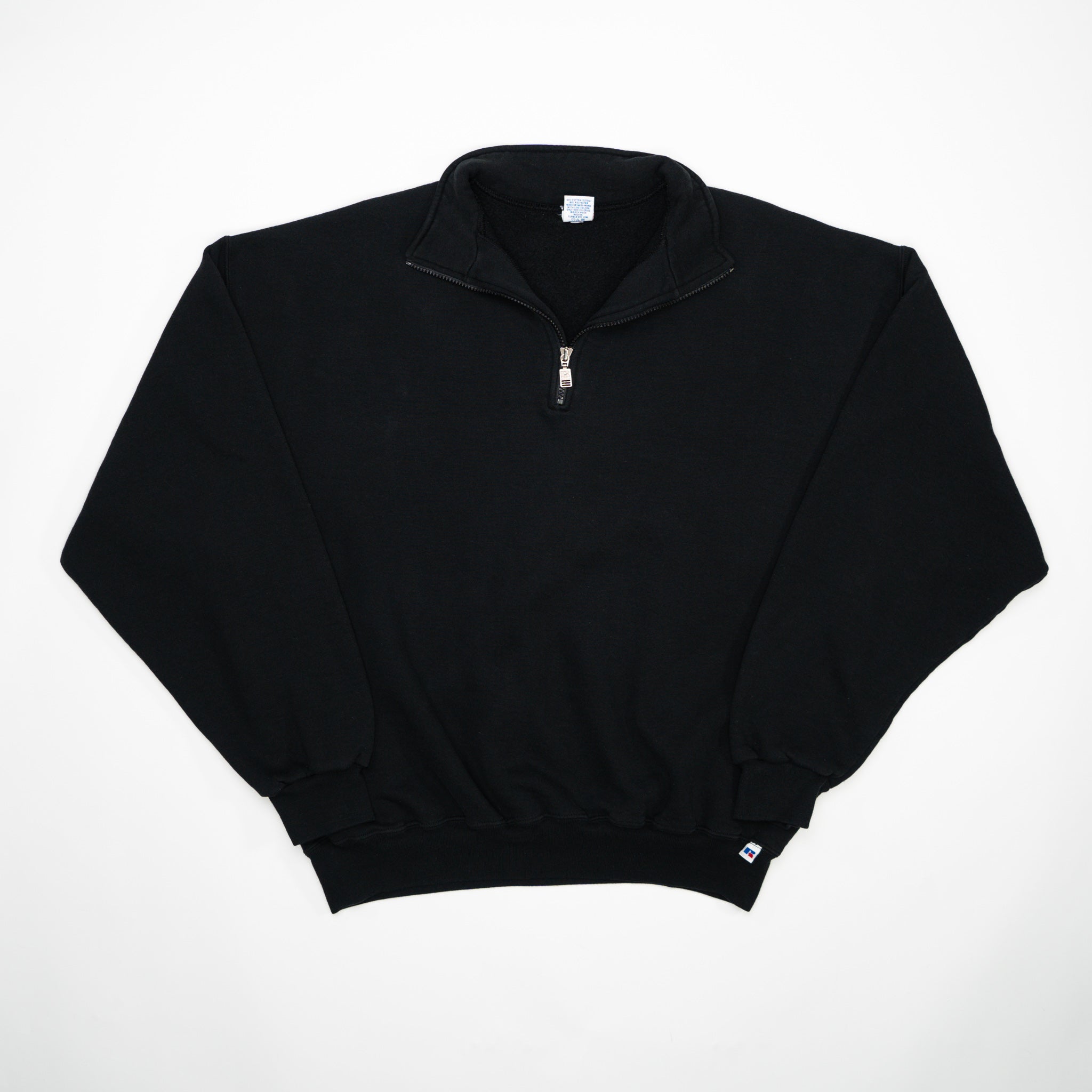 Vintage Black Russell Athletic 1/4 Zip Sweater (XL) | Rebalance Vintage.