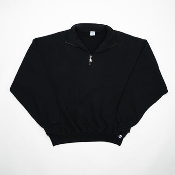Vintage Black Russell Athletic 1/4 Zip Sweater (XL) | Rebalance Vintage.