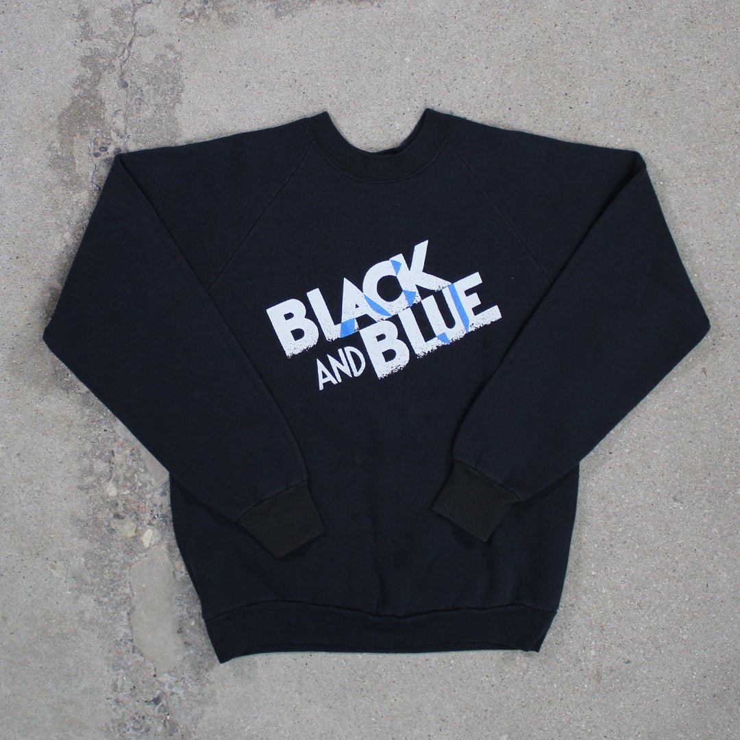 Vintage 80s Black & Blue Crewneck (S) | Rebalance Vintage.