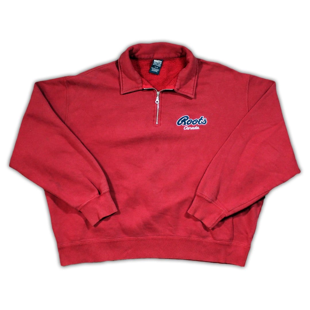 Vintage Red Roots Canada ¼ Zip Sweater | Rebalance Vintage.