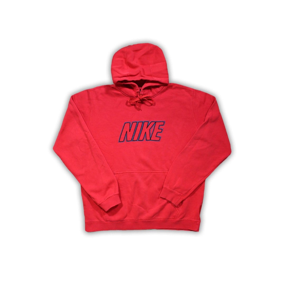 Vintage Red Nike Block Letter Hoodie | Rebalance Vintage.