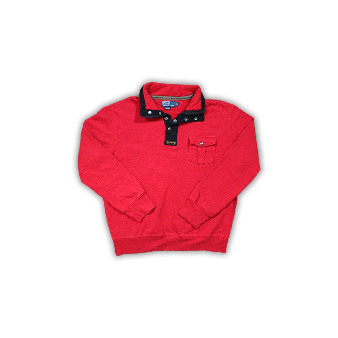 Vintage Red Polo 1/4 Button Up | Rebalance Vintage.
