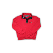 Vintage Red Polo 1/4 Button Up