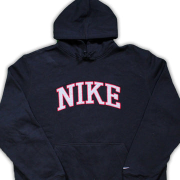 Vintage Black + Red Nike Block Letter Hoodie | Rebalance Vintage.