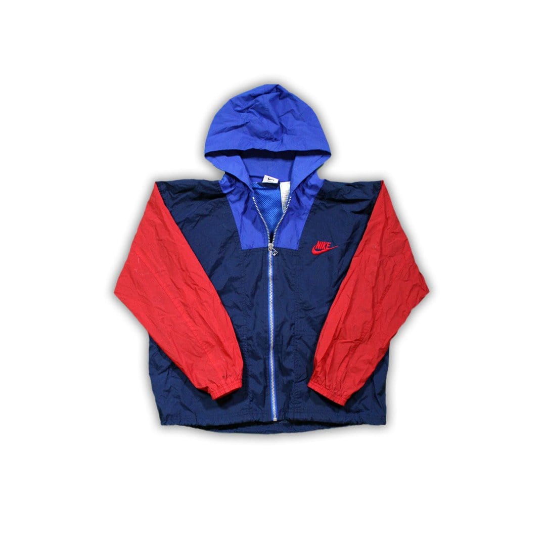 Vintage 90s Nike Tricolor Zip Windbreaker | Rebalance Vintage.