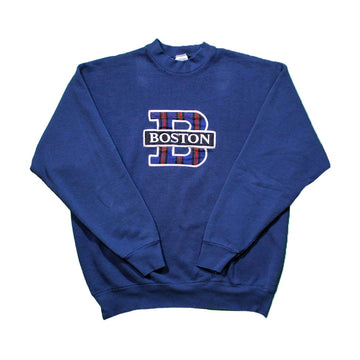 Vintage Boston Plaid Embroidered Crewneck | Rebalance Vintage.
