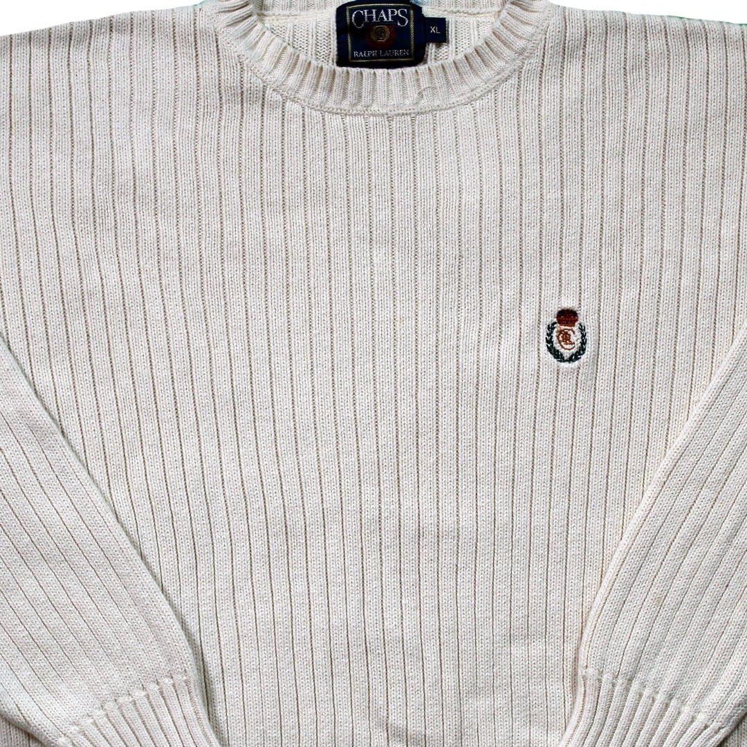 Vintage Cream Chaps Knit Sweater | Rebalance Vintage.