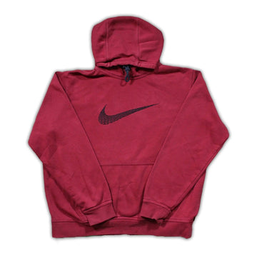Vintage Maroon Nike Big Swoosh Hoodie | Rebalance Vintage.