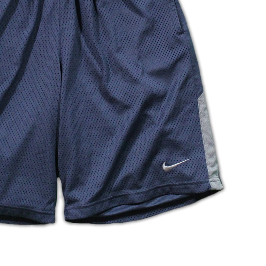 Vintage Blue + Grey Nike Basketball Shorts | Rebalance Vintage.