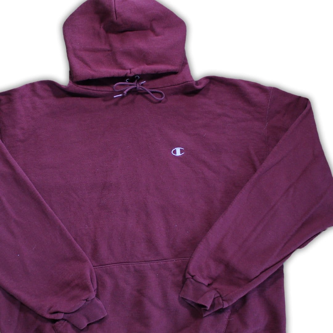 Vintage Maroon Champion Logo Hoodie | Rebalance Vintage.