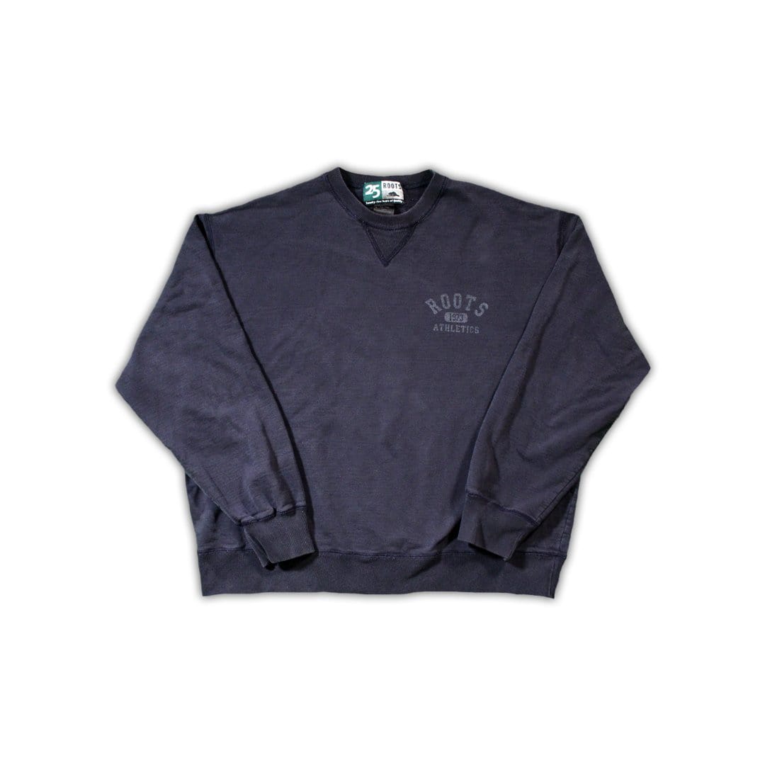 Vintage Dark Blue Roots Athletics Crewneck | Rebalance Vintage.