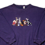 Vintage 90s Purple Looney Tunes Embroidered Crewneck