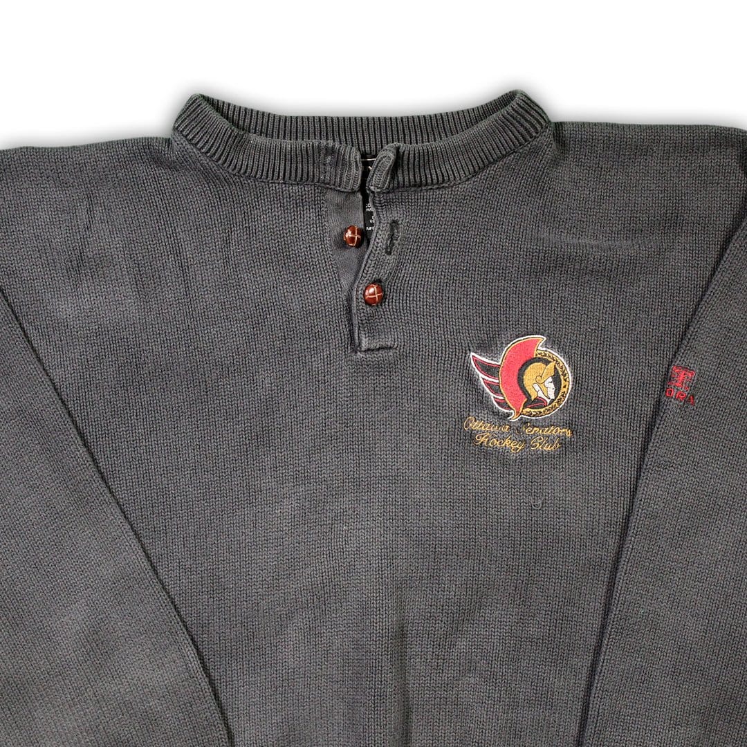 Vintage Ottawa Senators Hockey Club Knit Button Up Sweater | Rebalance Vintage.