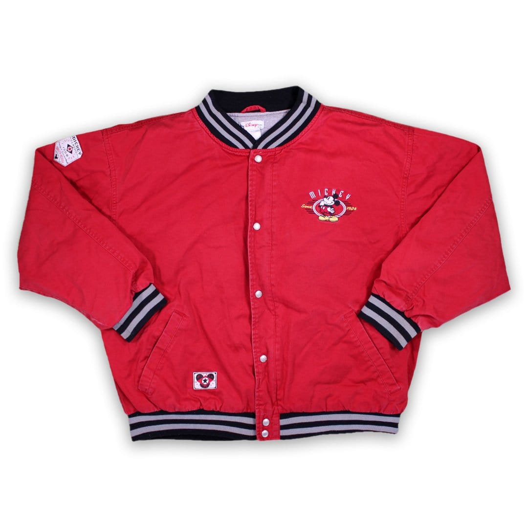 Vintage Red Mickey Mouse Varsity Jacket (XL) | Rebalance Vintage.