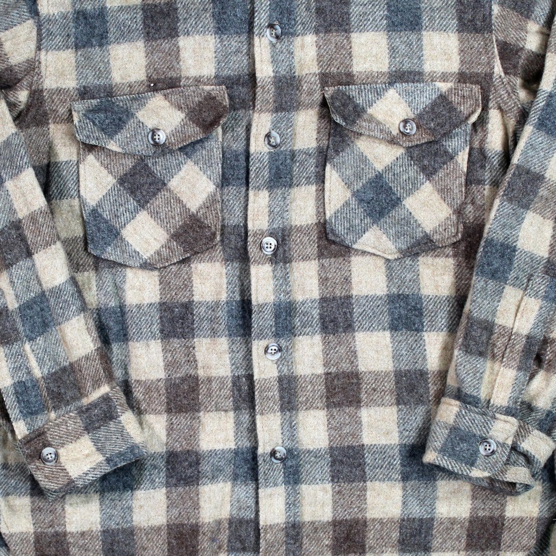 Vintage Woolrich Beige + Brown Plaid Jacket (M) | Rebalance Vintage.
