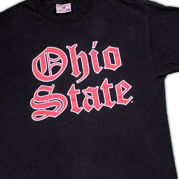 Vintage Black Ohio State Medieval Spell Out Tee | Rebalance Vintage.