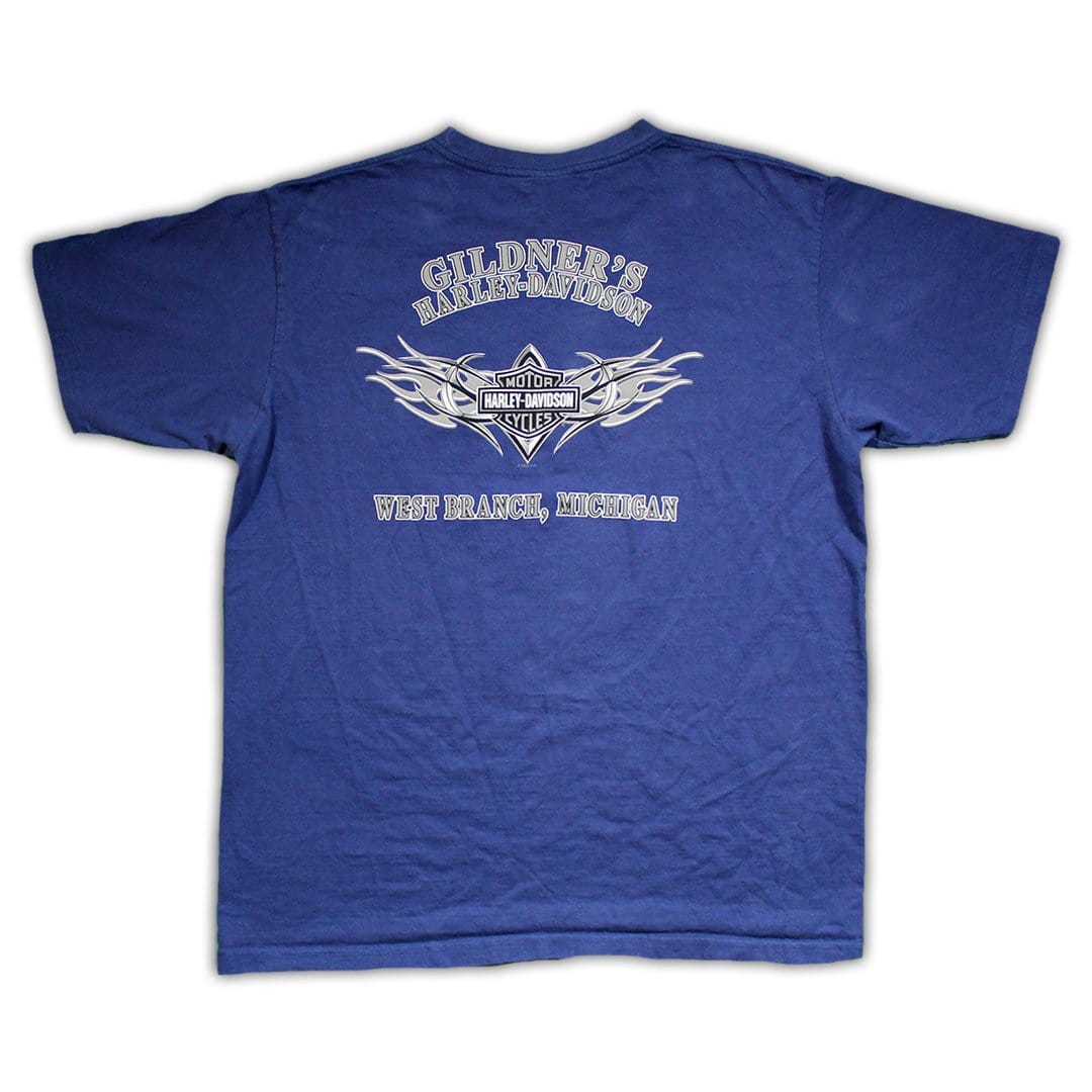 Vintage Blue Harley Davidson West Branch, MI Tee (L/XL) | Rebalance Vintage.