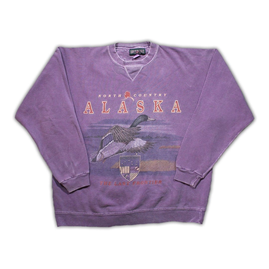 Vintage Purple Alaska 'The Last Frontier' Crewneck | Rebalance Vintage.