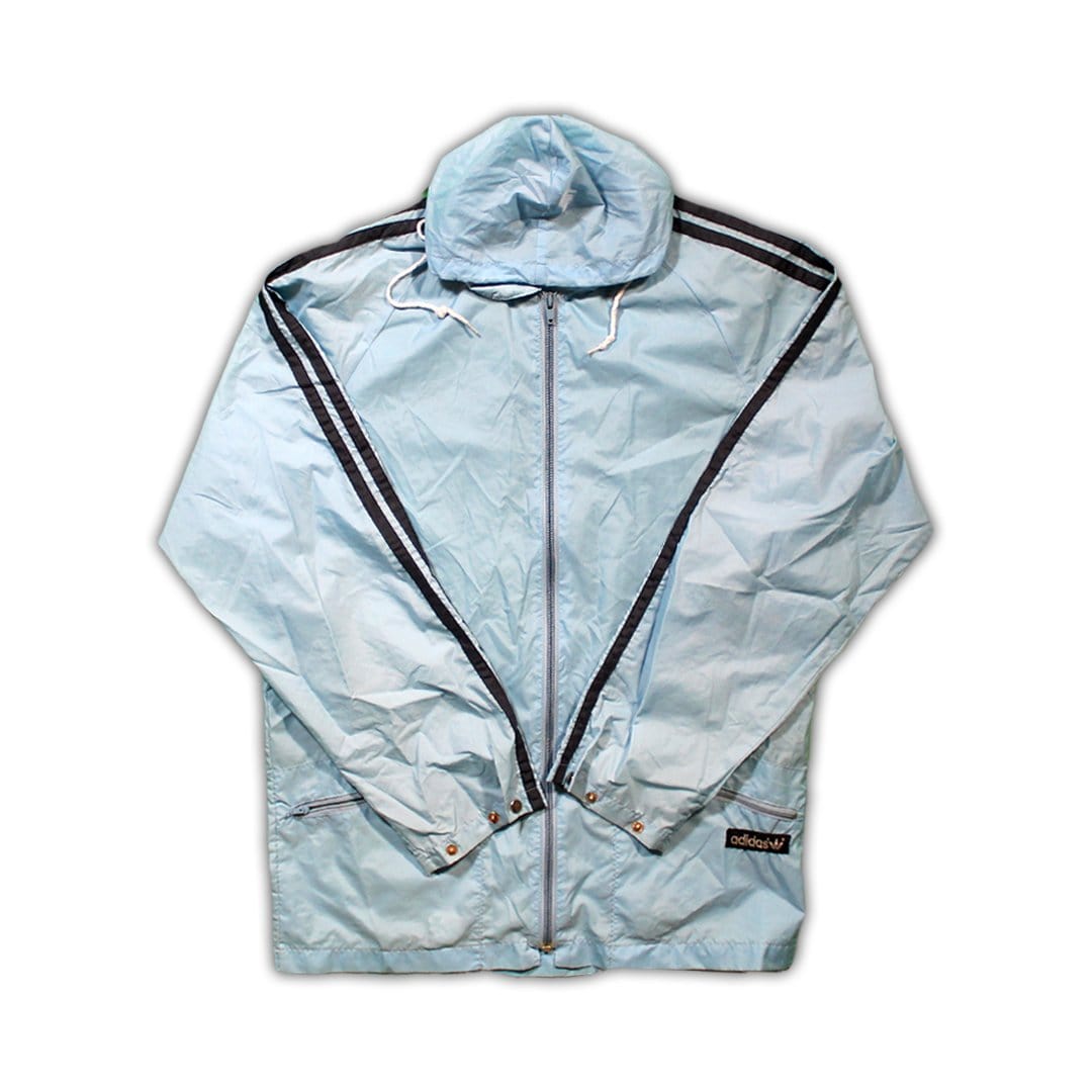 Vintage 80s Baby Blue Adidas Windbreaker (M) | Rebalance Vintage.