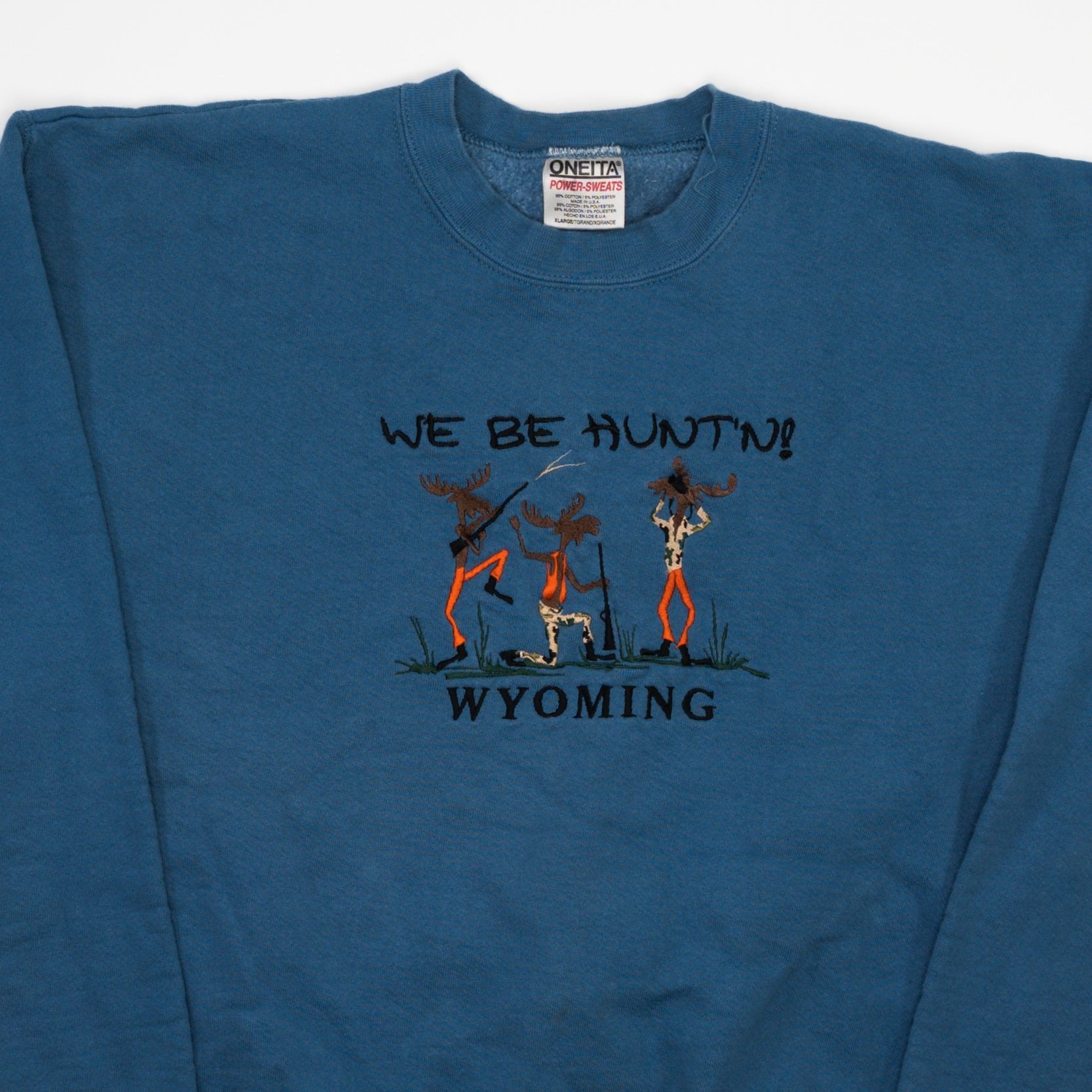 Vintage 90s Blue We Be Huntin Wyoming Crewneck (L)