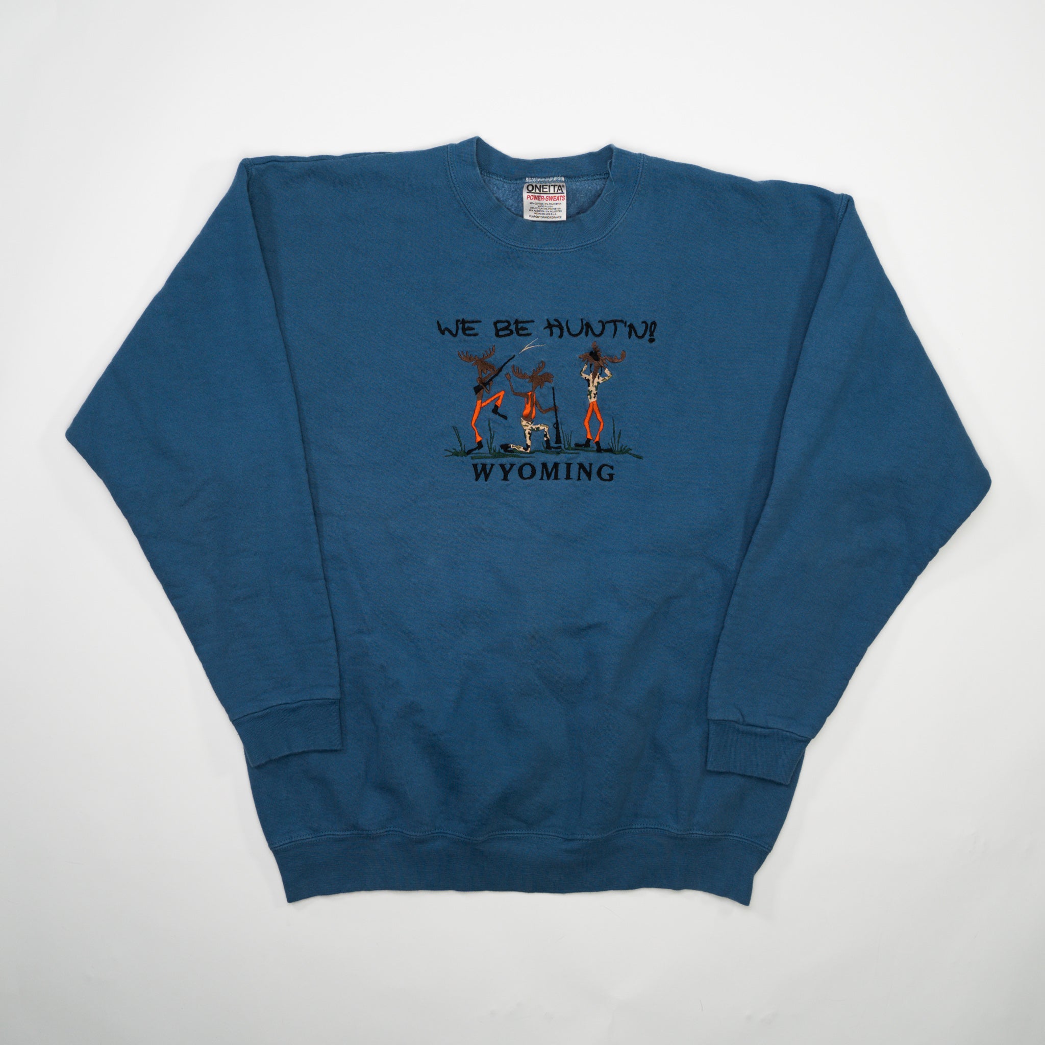Vintage 90s Blue We Be Huntin Wyoming Crewneck (L)
