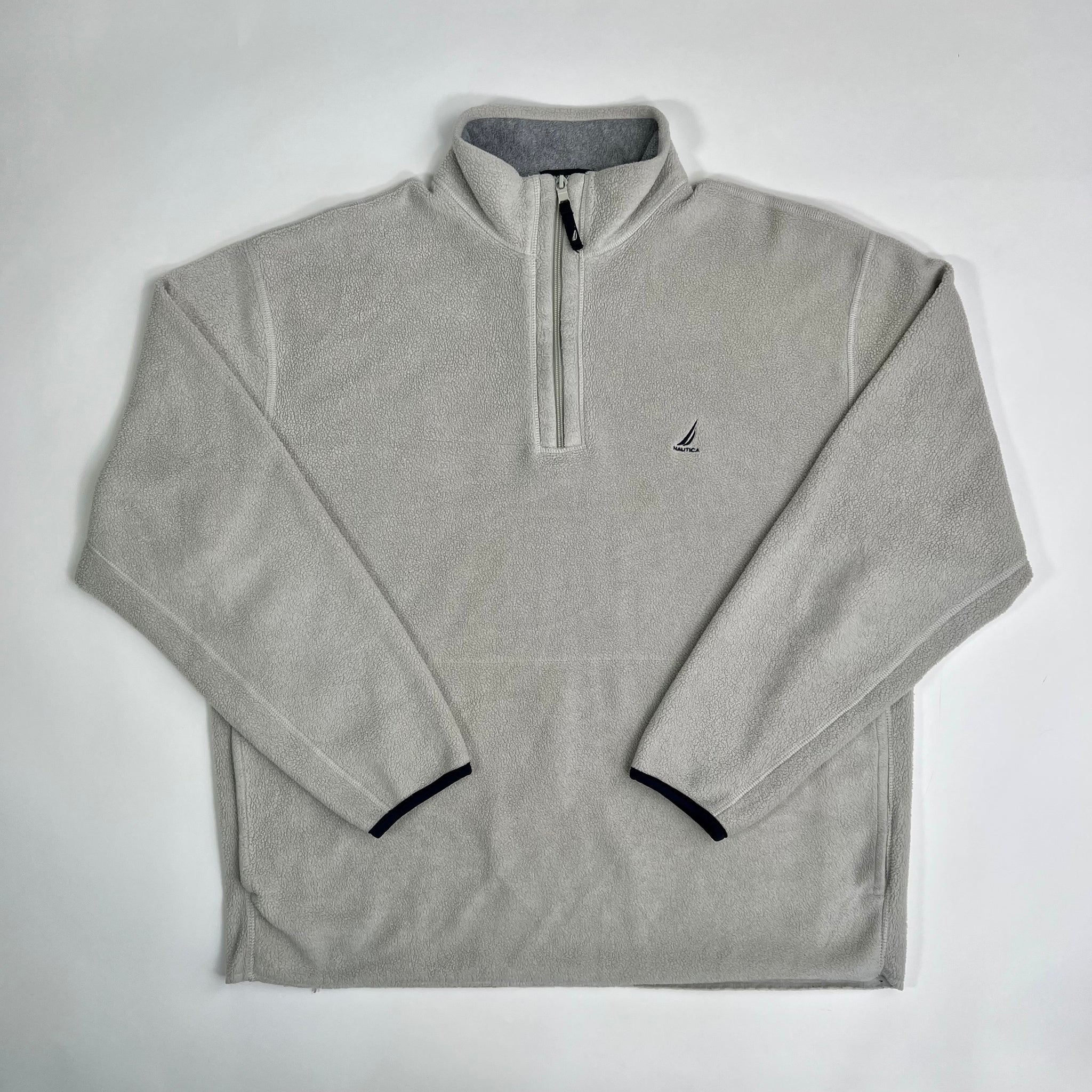 Vintage Cream Nautica Fleece ¼ Zip (XL) | Rebalance Vintage.