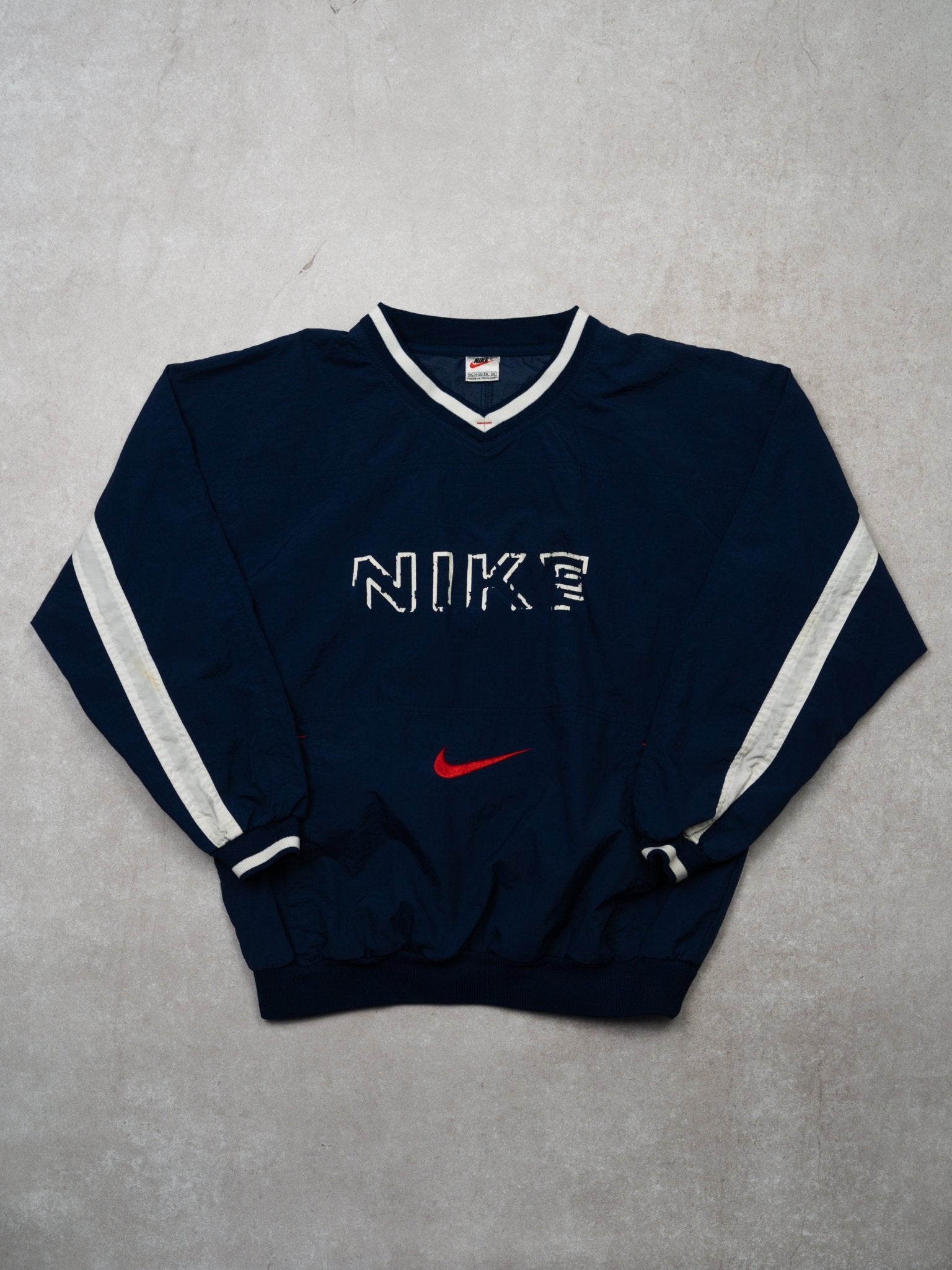 Vintage 90s Blue + White Nike Pullover Windbreaker (M)