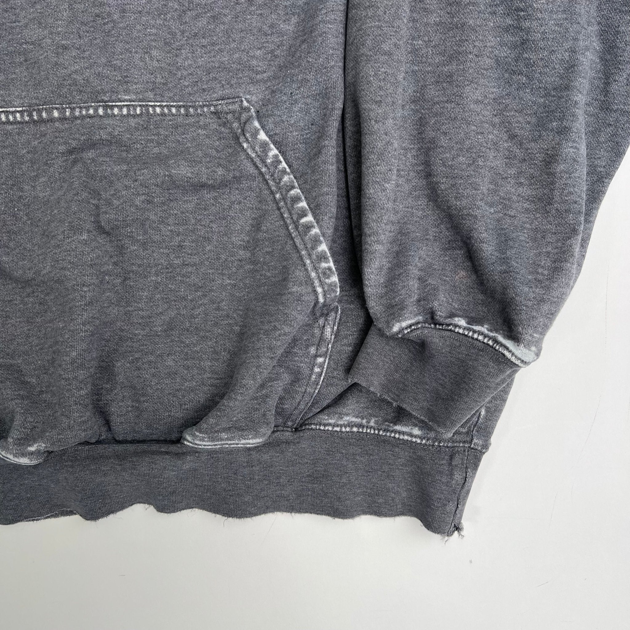 Vintage 00s Washed Grey Nike Spell out Mid Check Hoodie (L) | Rebalance Vintage.