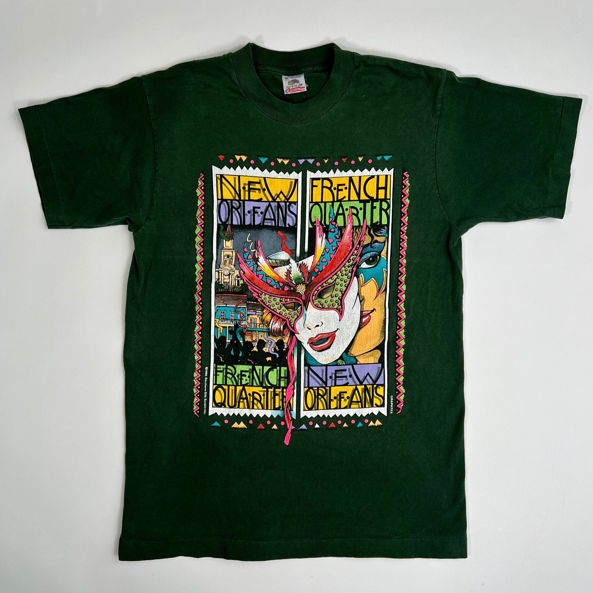 Vintage '90 Green New Orleans French Quarter Tee | Rebalance Vintage.