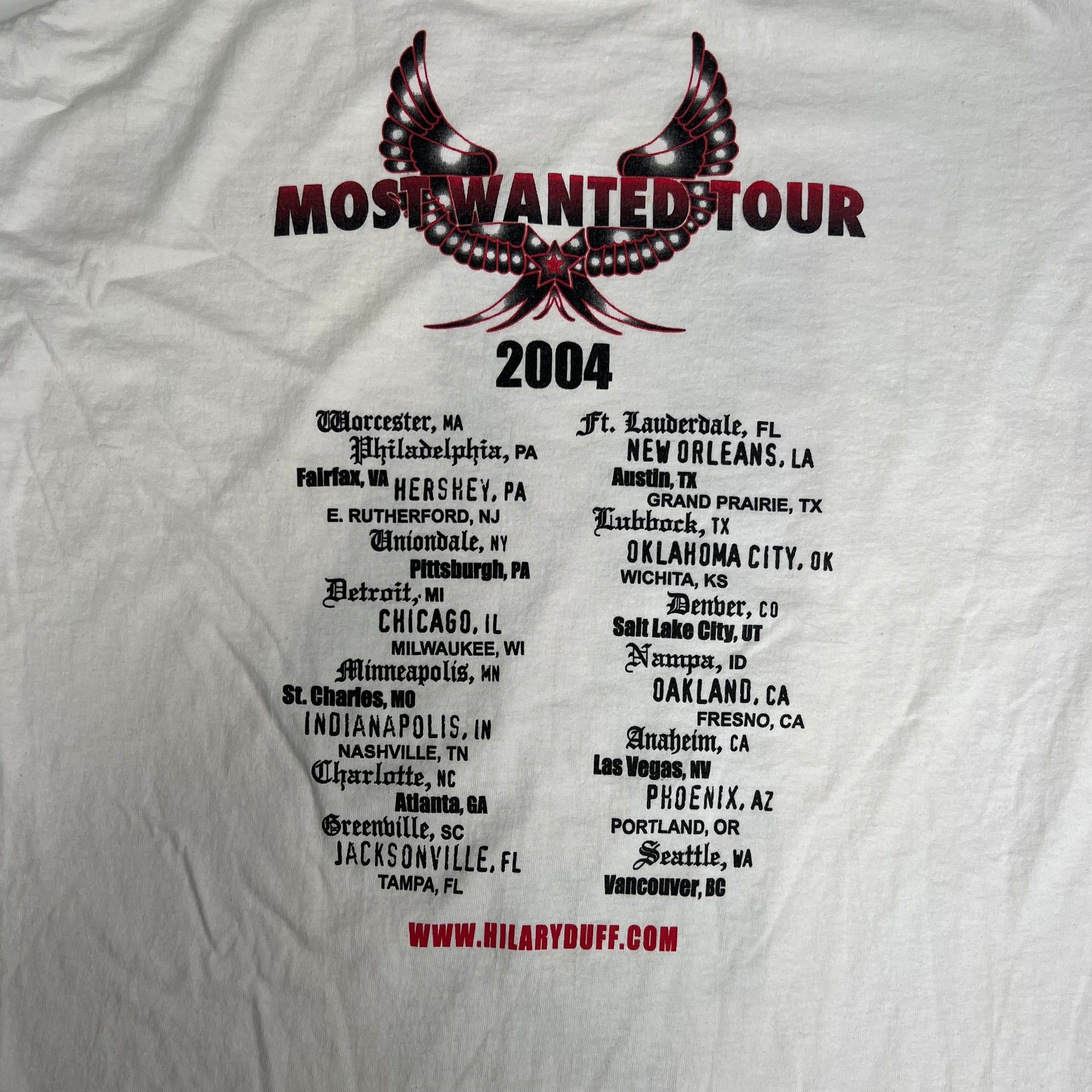 Vintage ‘04 Hilary Duff Most Wanted Tour Tee (L) | Rebalance Vintage.