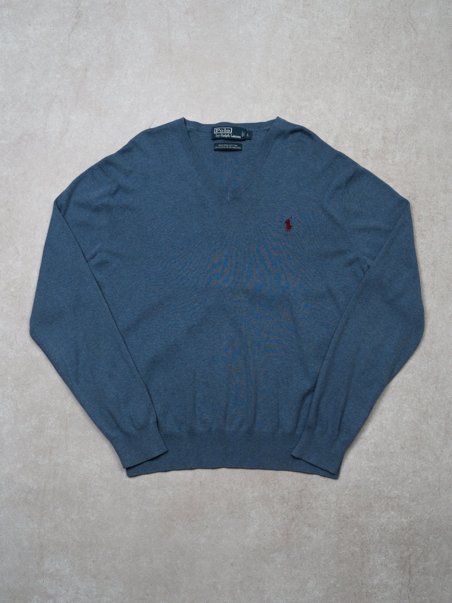 Vintage Light Blue Polo RL V Neck Sweater (S)