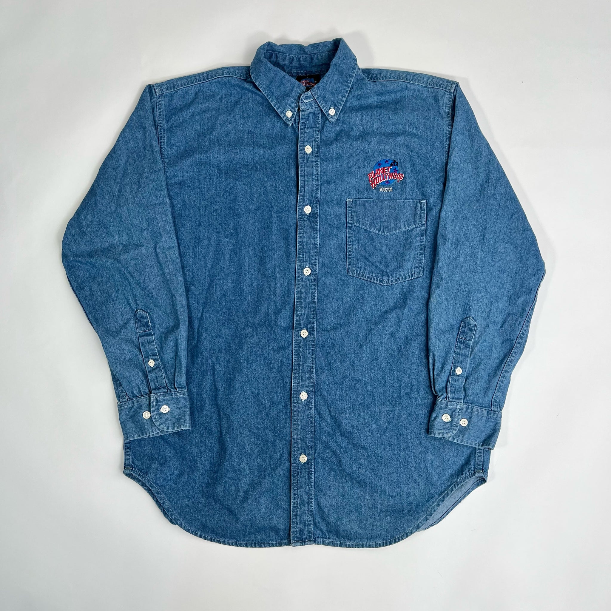 Vintage ’91 Jean Planet Hollywood Houston Button Up (L) | Rebalance Vintage.