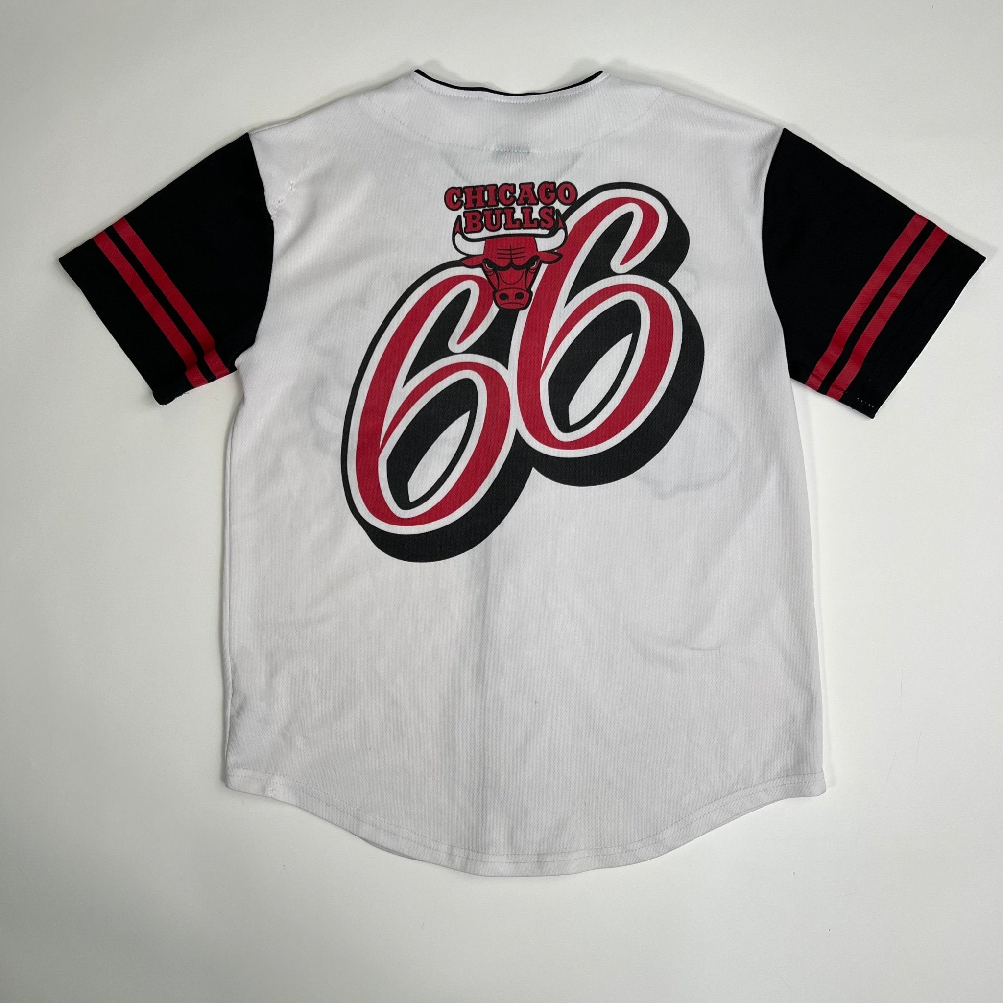 Vintage White + Black Chicago Bulls 66 Baseball Jersey | Rebalance Vintage.