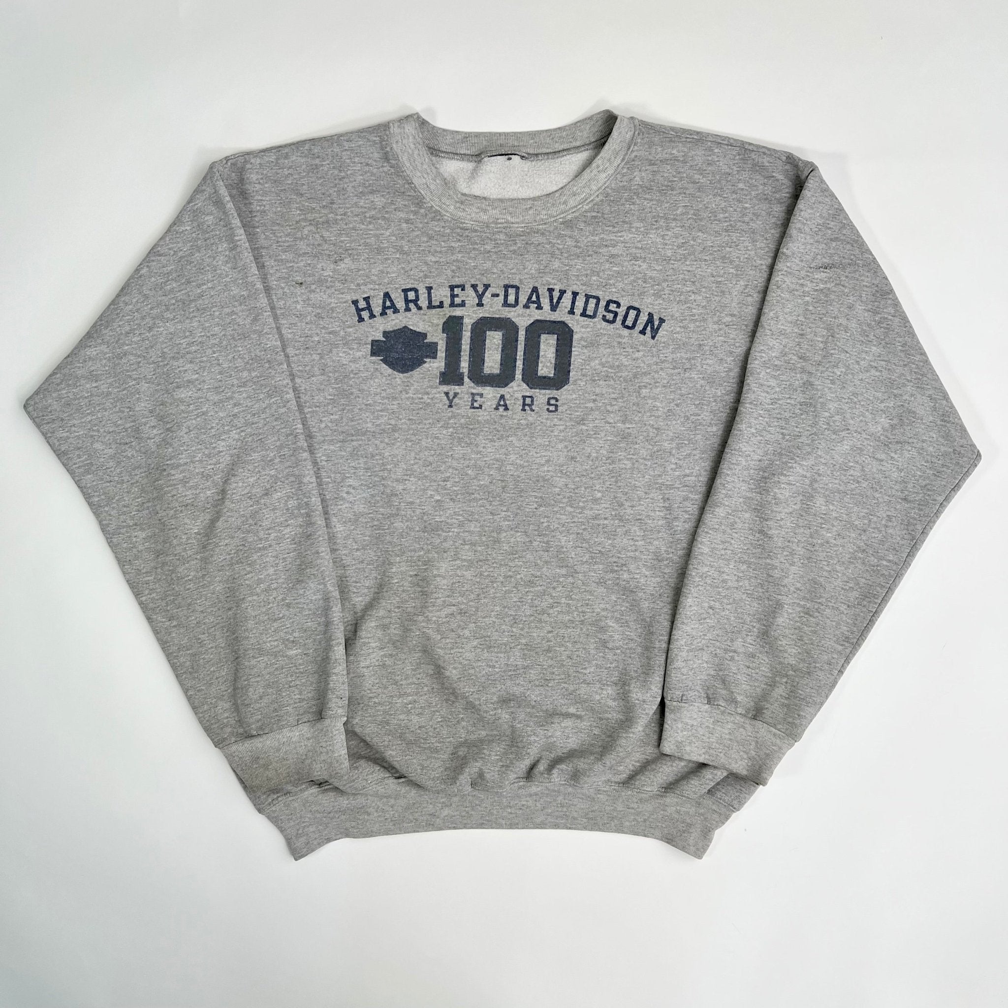 Vintage ’02 Grey Harley Davidson 100 Years Crewneck(L/XL) | Rebalance Vintage.