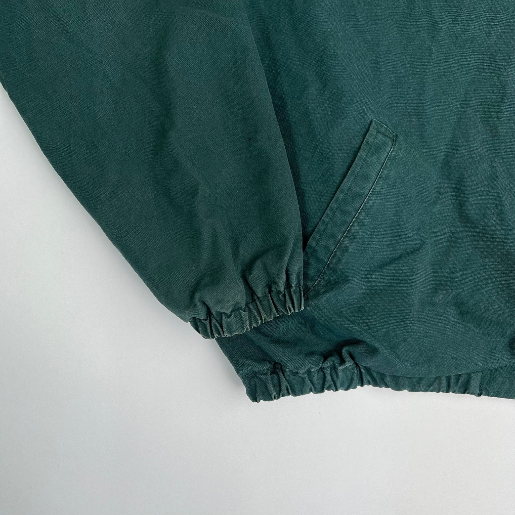 Vintage 90s Green Polo Jacket w/ Plaid Interior | Rebalance Vintage.