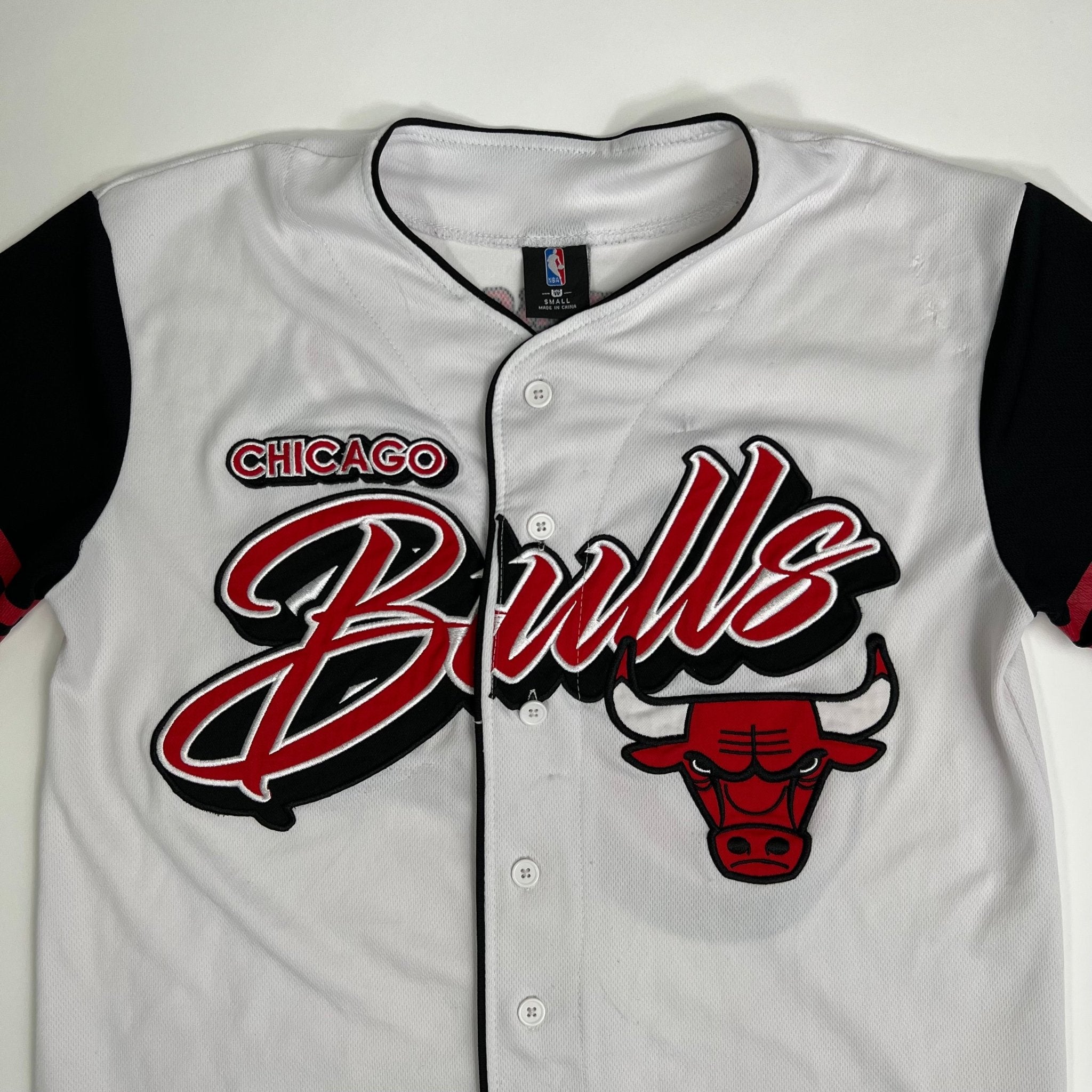 Vintage White + Black Chicago Bulls 66 Baseball Jersey | Rebalance Vintage.