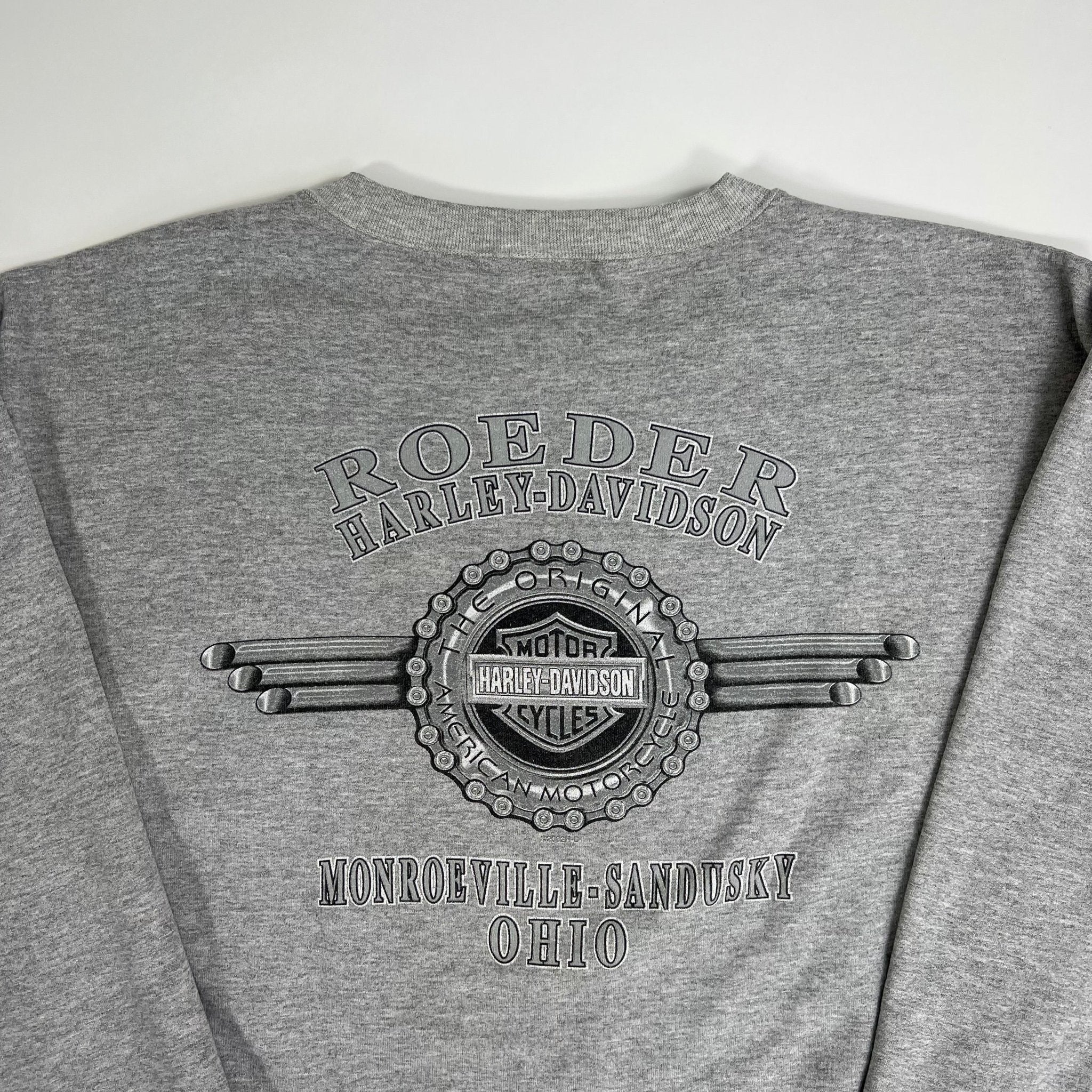 Vintage ’02 Grey Harley Davidson 100 Years Crewneck(L/XL) | Rebalance Vintage.