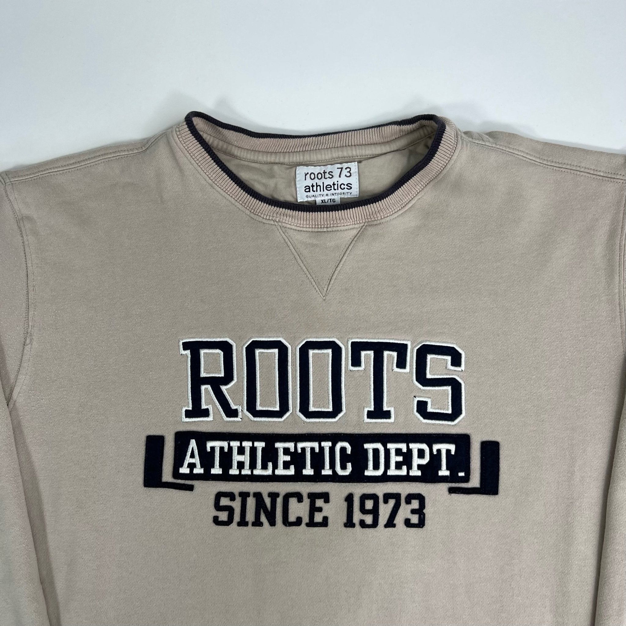 Vintage Beige Roots Athletics Hoodie (XL) | Rebalance Vintage.