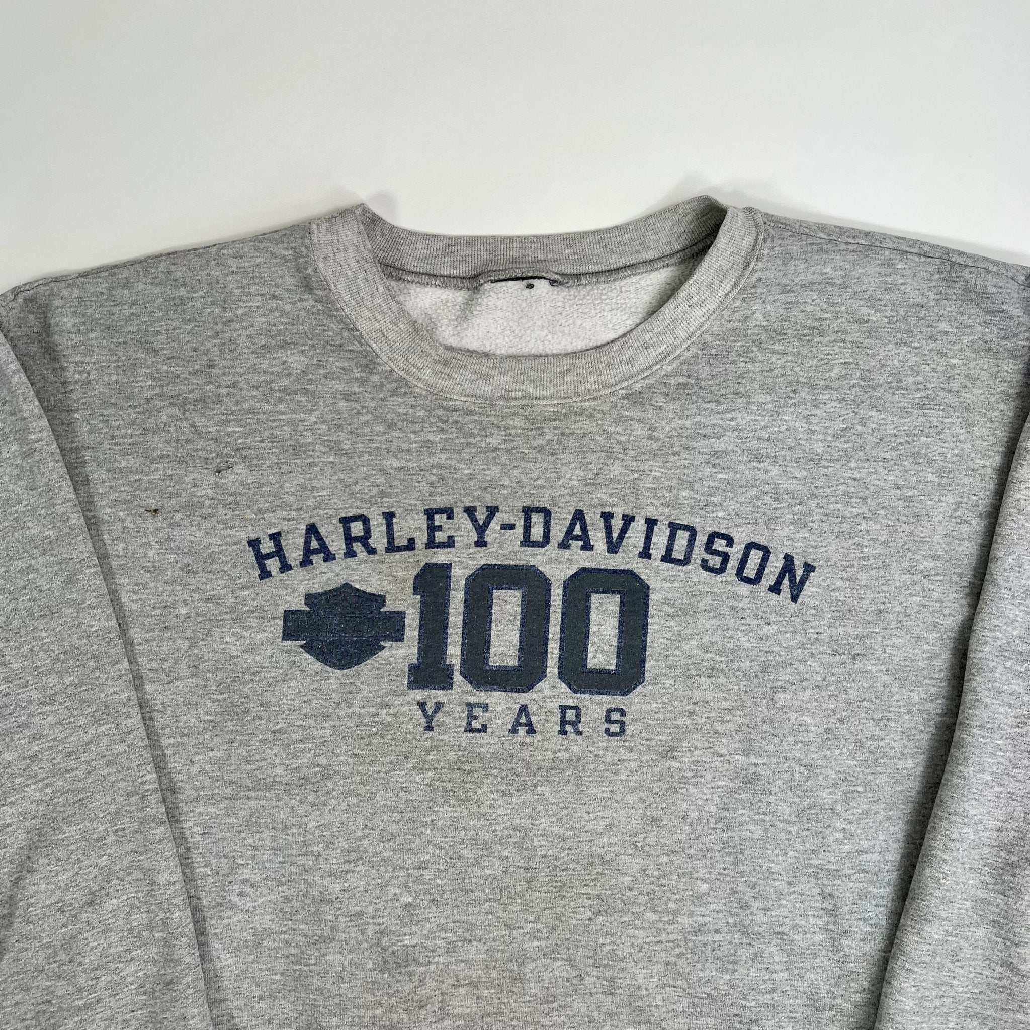 Vintage ’02 Grey Harley Davidson 100 Years Crewneck(L/XL) | Rebalance Vintage.