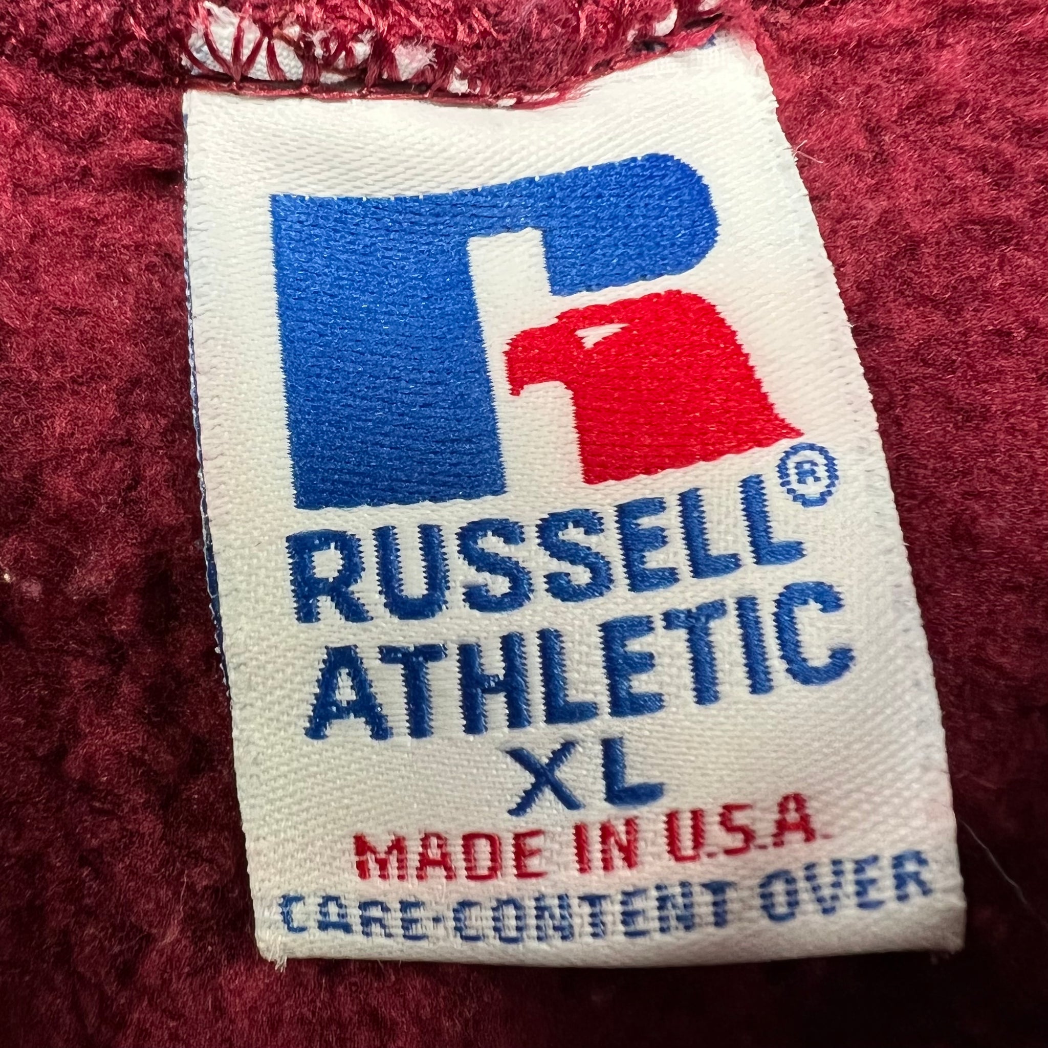 Vintage 90s Maroon Russell Athletics Hoodie (L) | Rebalance Vintage.