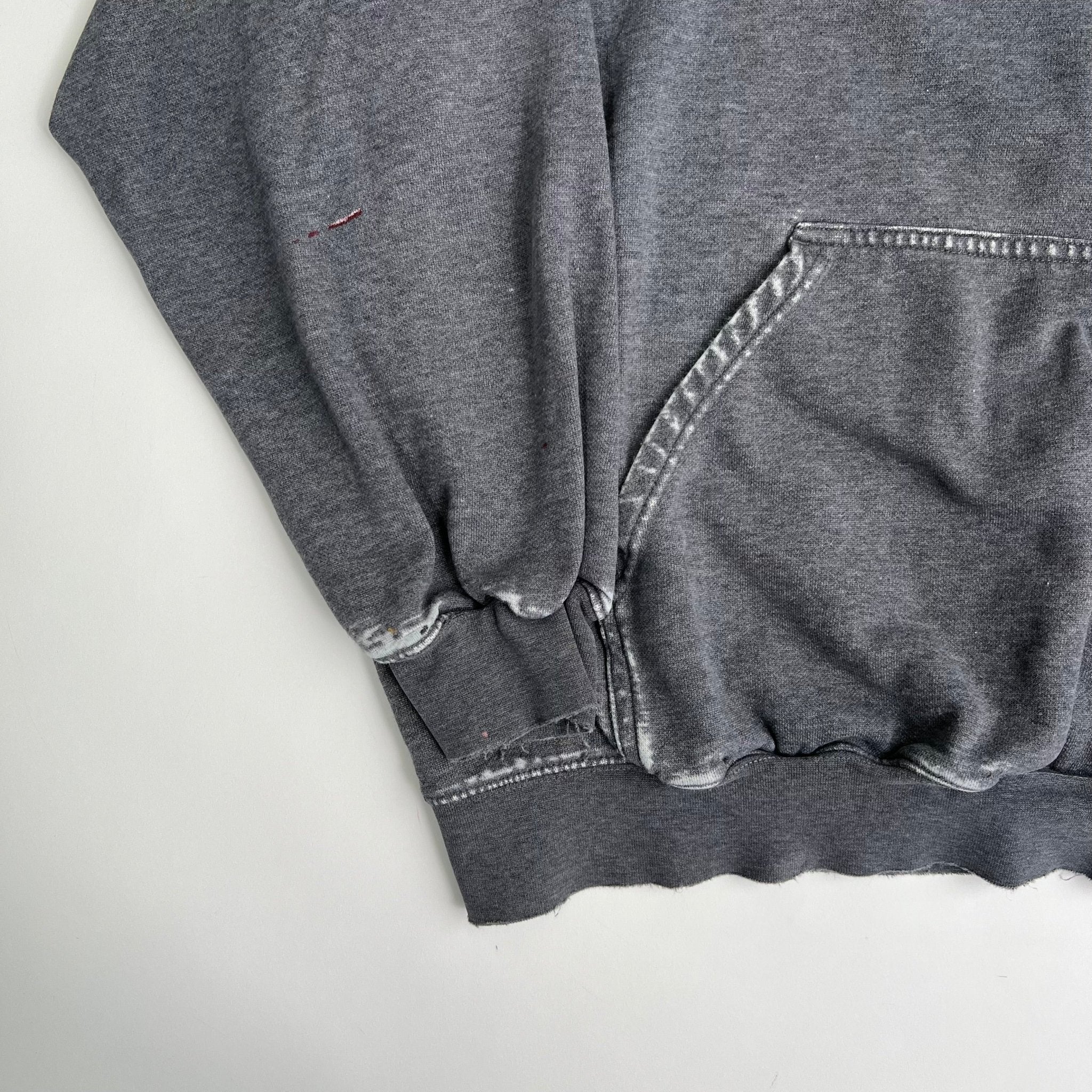 Vintage 00s Washed Grey Nike Spell out Mid Check Hoodie (L) | Rebalance Vintage.