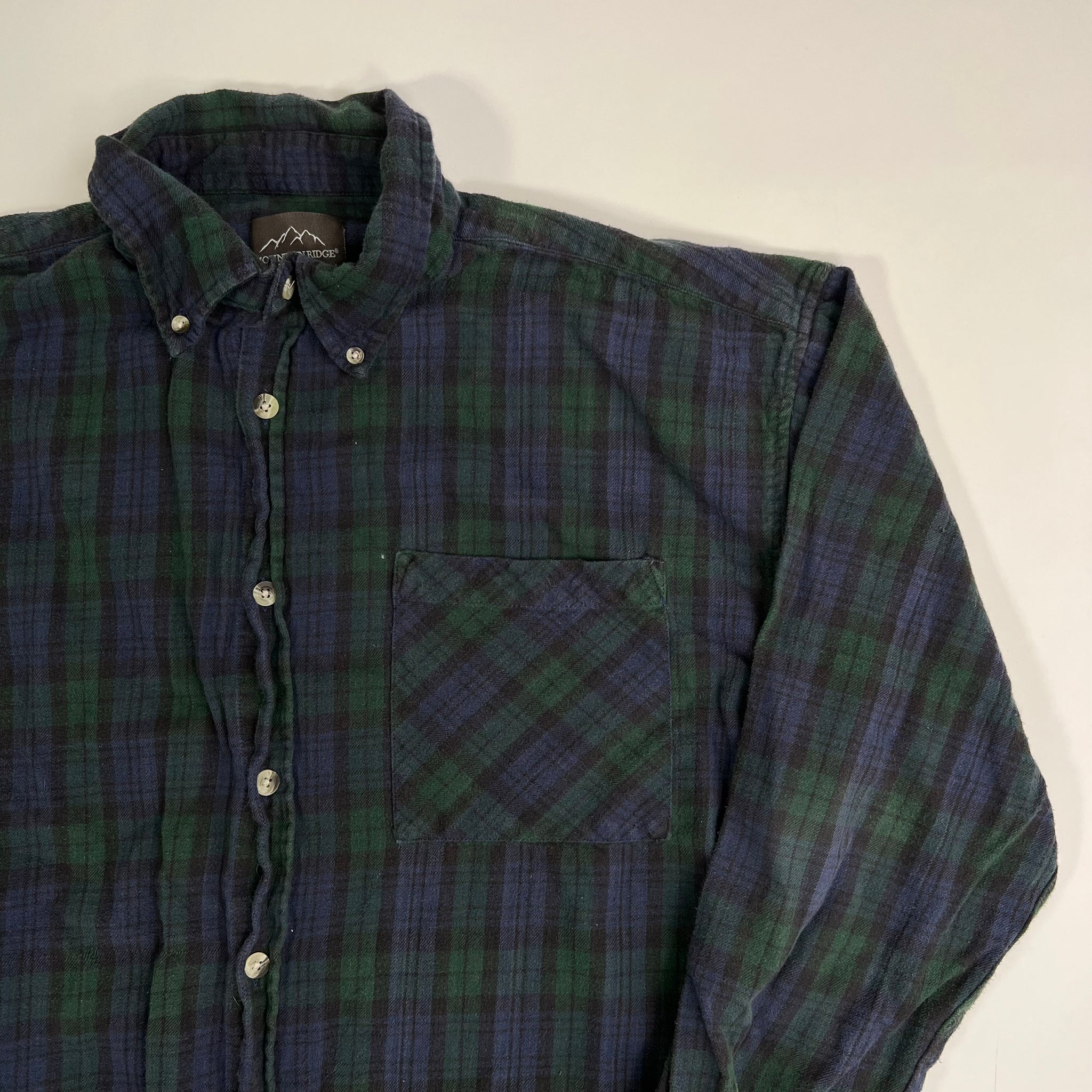 Vintage Blue + Green Plaid Button Up (XL) | Rebalance Vintage.