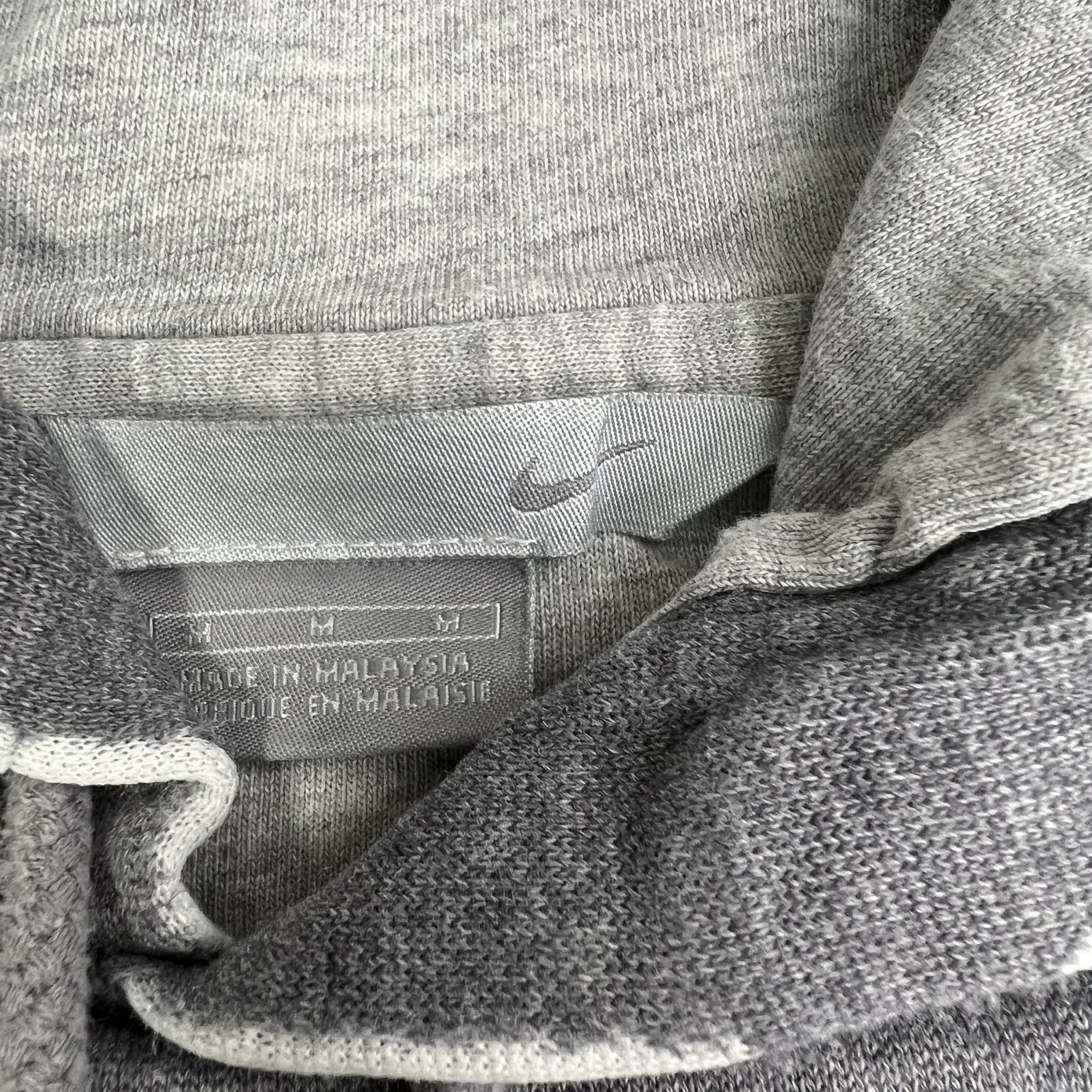 Vintage 00s Washed Grey Nike Spell out Mid Check Hoodie (L) | Rebalance Vintage.