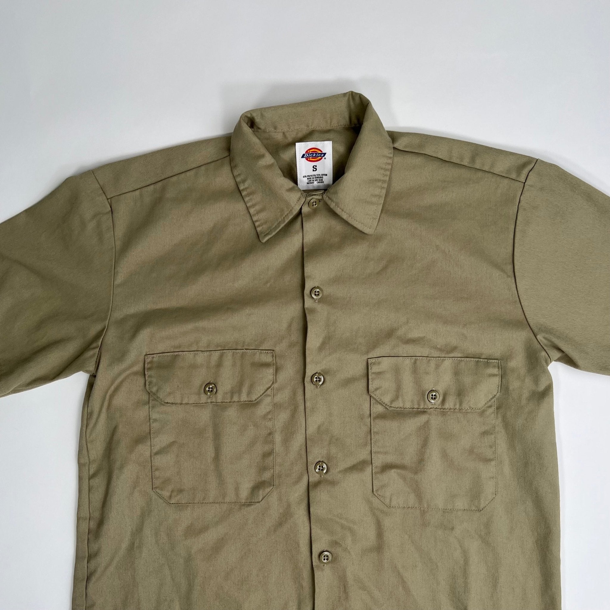 Vintage Beige Dickies Short Sleeve Work Shirt | Rebalance Vintage.