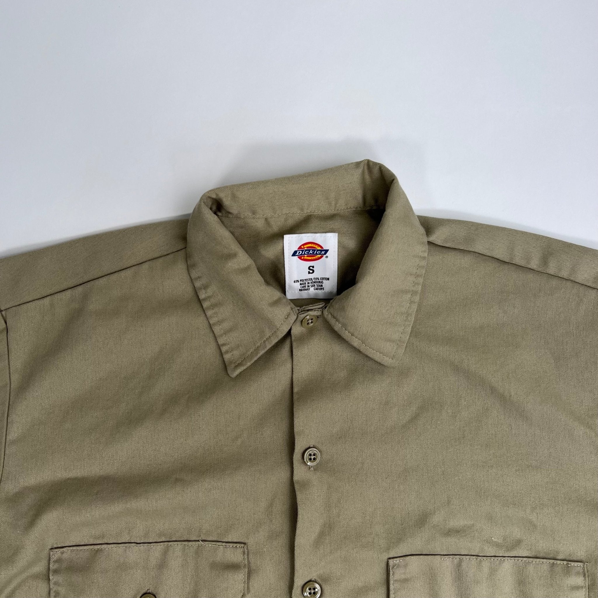 Vintage Beige Dickies Short Sleeve Work Shirt | Rebalance Vintage.