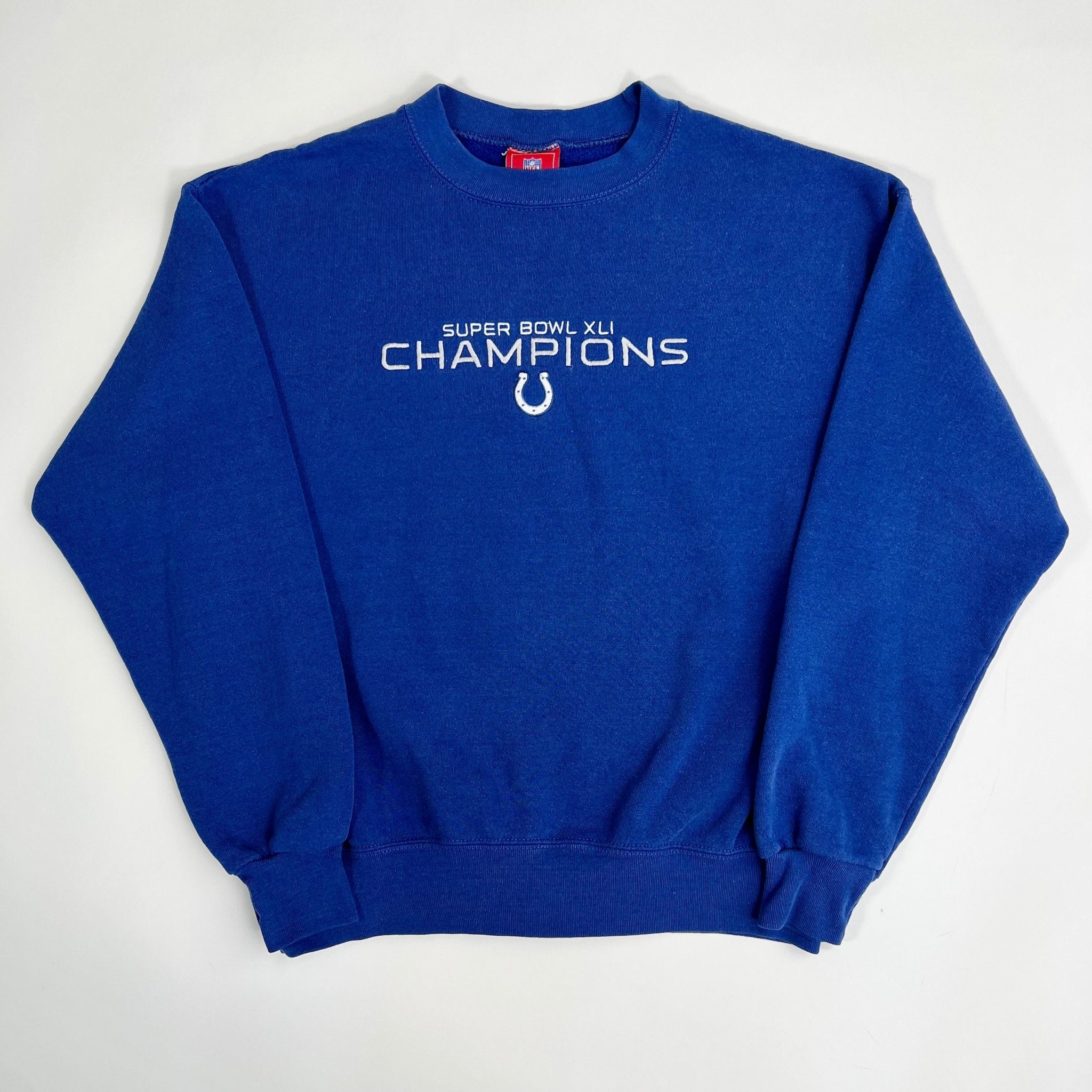 Vintage ’07 Blue Super Bowl XLI Champions Colts Crewneck (M/L) | Rebalance Vintage.