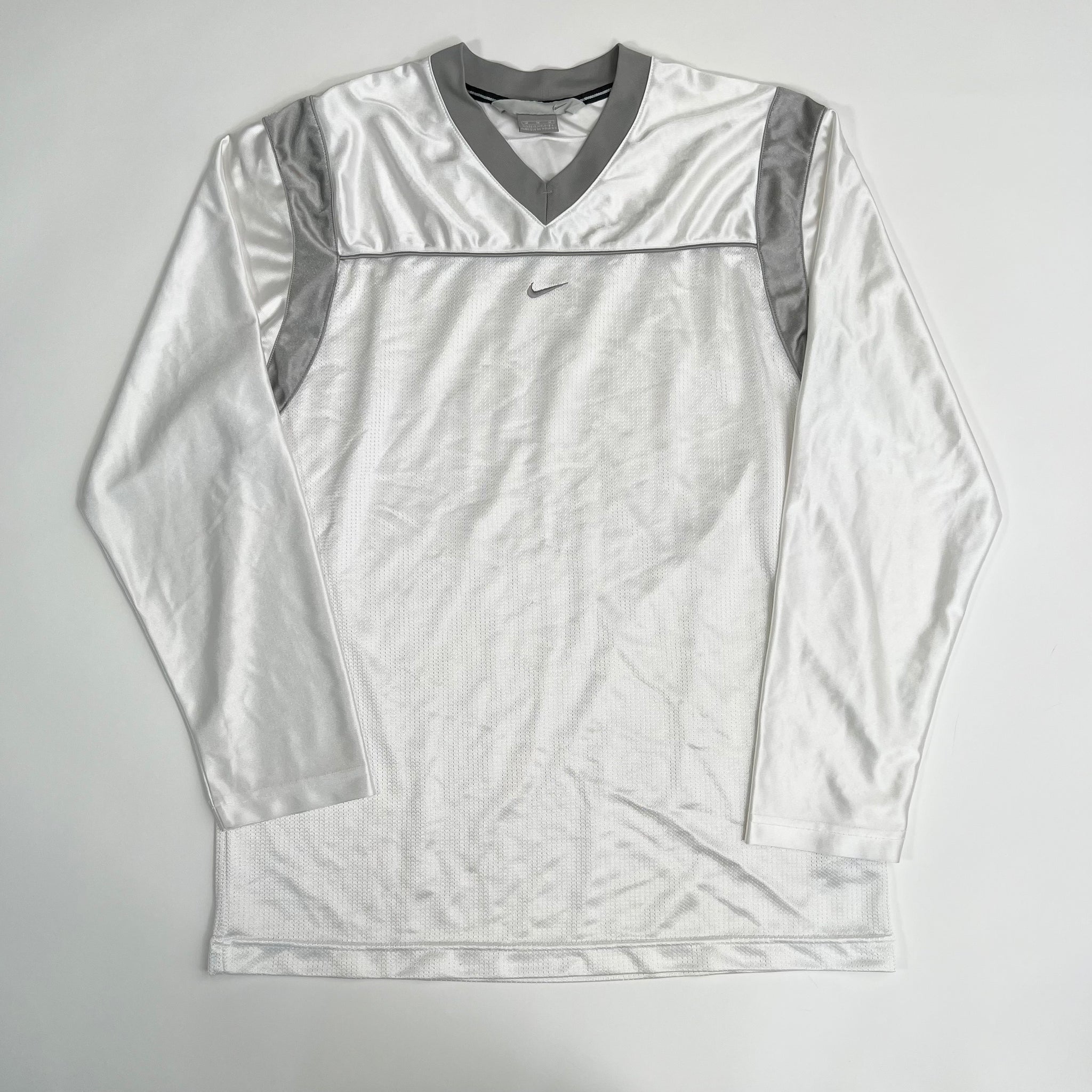 Vintage 00s White + Grey Nike Goalie Shirt | Rebalance Vintage.