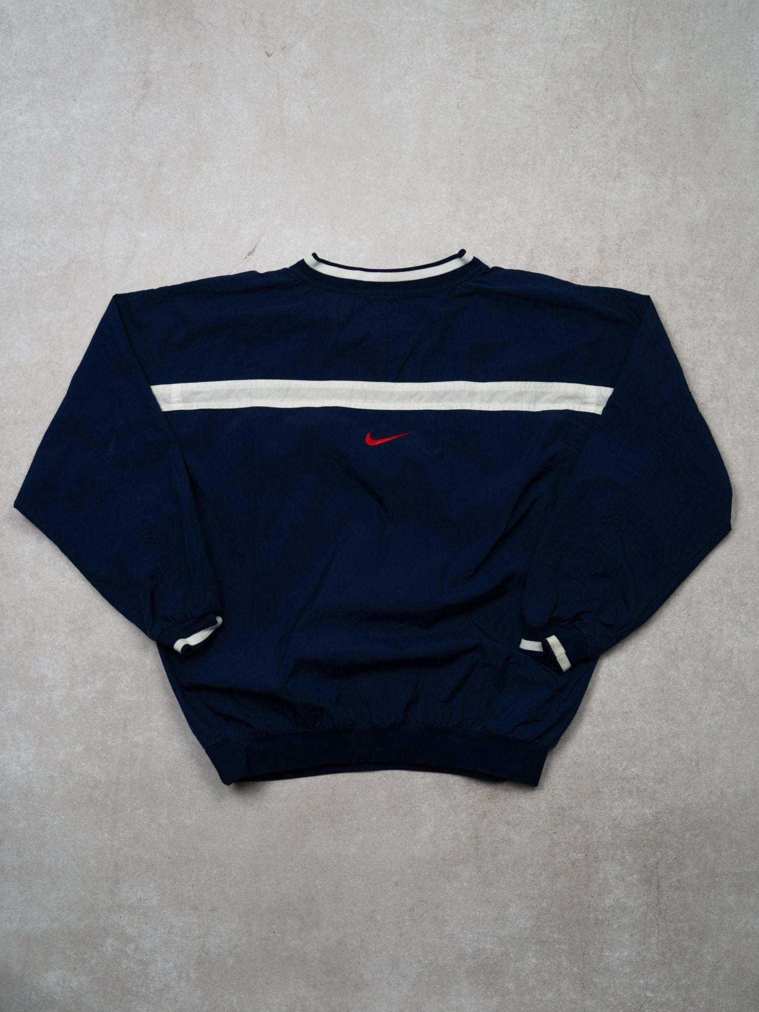 Vintage 90s Blue + White Nike Pullover Windbreaker (M)